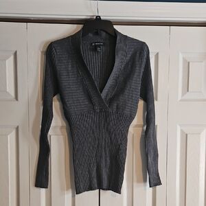 INC International Concepts Charcoal V-Neck Sweater